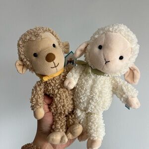 Jellycat Fuzzkin Lamb&Monkey Bundle BNWT